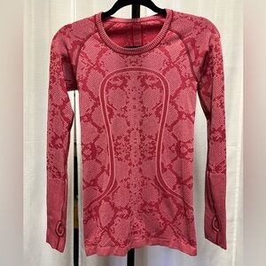 Lululemon Swiftly Tech Long Sleeve Crew Heathered Cranberry | size 4